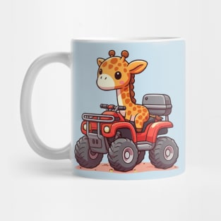 Funny giraffe on ATV Mug